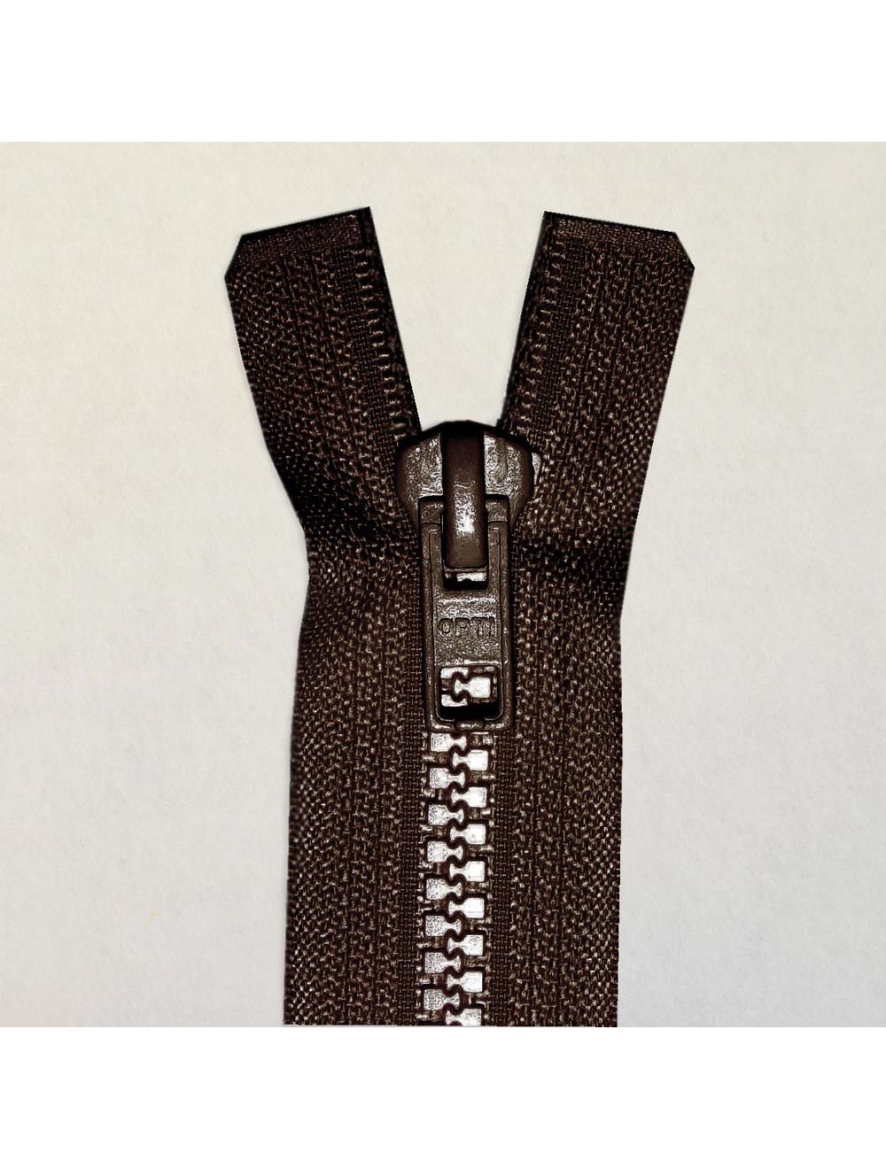 Brown Plastic Open End Zips | Open End Zips | Calico Laine