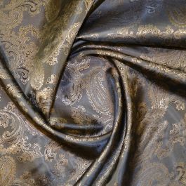 Dark Gold/Gold Jacquard Lining Fabric | Fabrics | Calico Laine