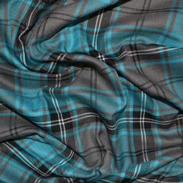 Turquoise Tartan Fabric (x5000/53) | Dressmaking Fabrics | Calico Laine