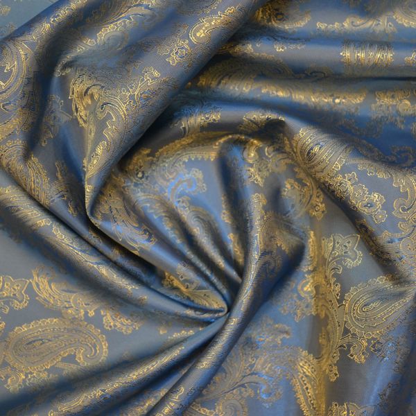 Blue/Yellow Jacquard Lining Fabric | Fabrics | Calico Laine