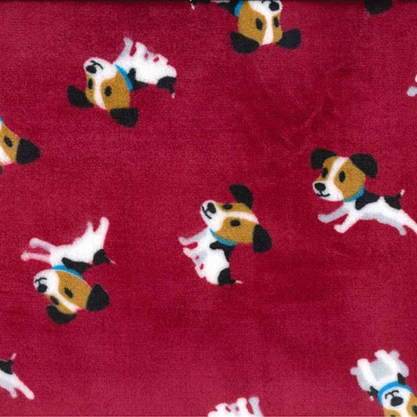 Ruby Dog Print Supersoft Fleece Fabric, Fleece Fabric