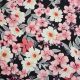 Black/Pink Floral Viscose Printed Fabric (VC0121)