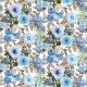 Blue Floral Cotton Poplin Fabric (CPW0007)