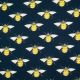 Navy Bees Cotton Print Fabric