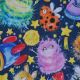 Navy Space Friends Cotton Print Fabric JLC0395