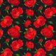 Red/Black Rose Floral Cotton Poplin Fabric (CP0980)